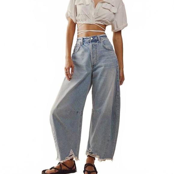 NEW PAPERDOLLS light blue wide leg jeans in blue - Picture 1 of 4